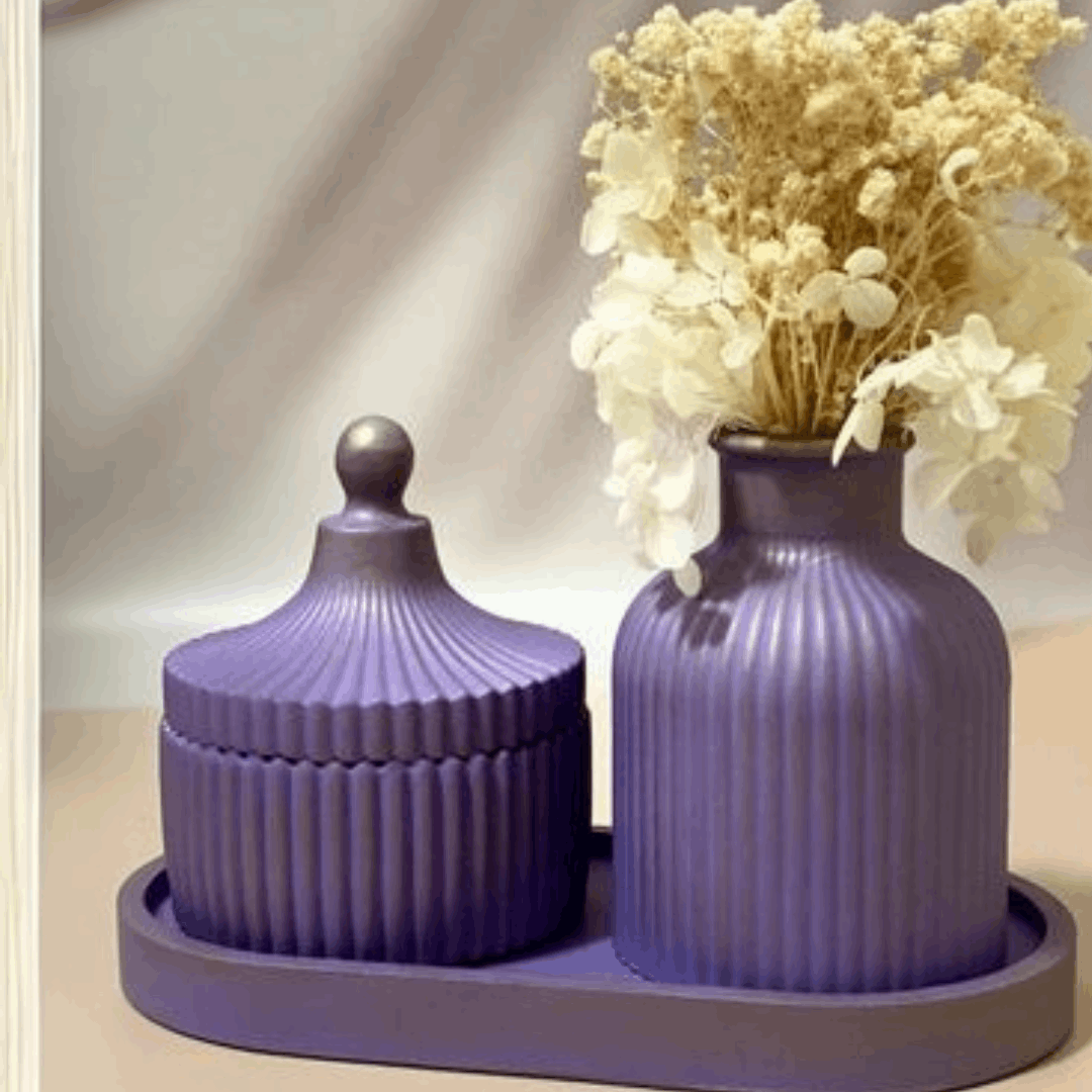 Luxury Handmade Gypsum Gift Set – Customized Decorative Jar & Vase Set