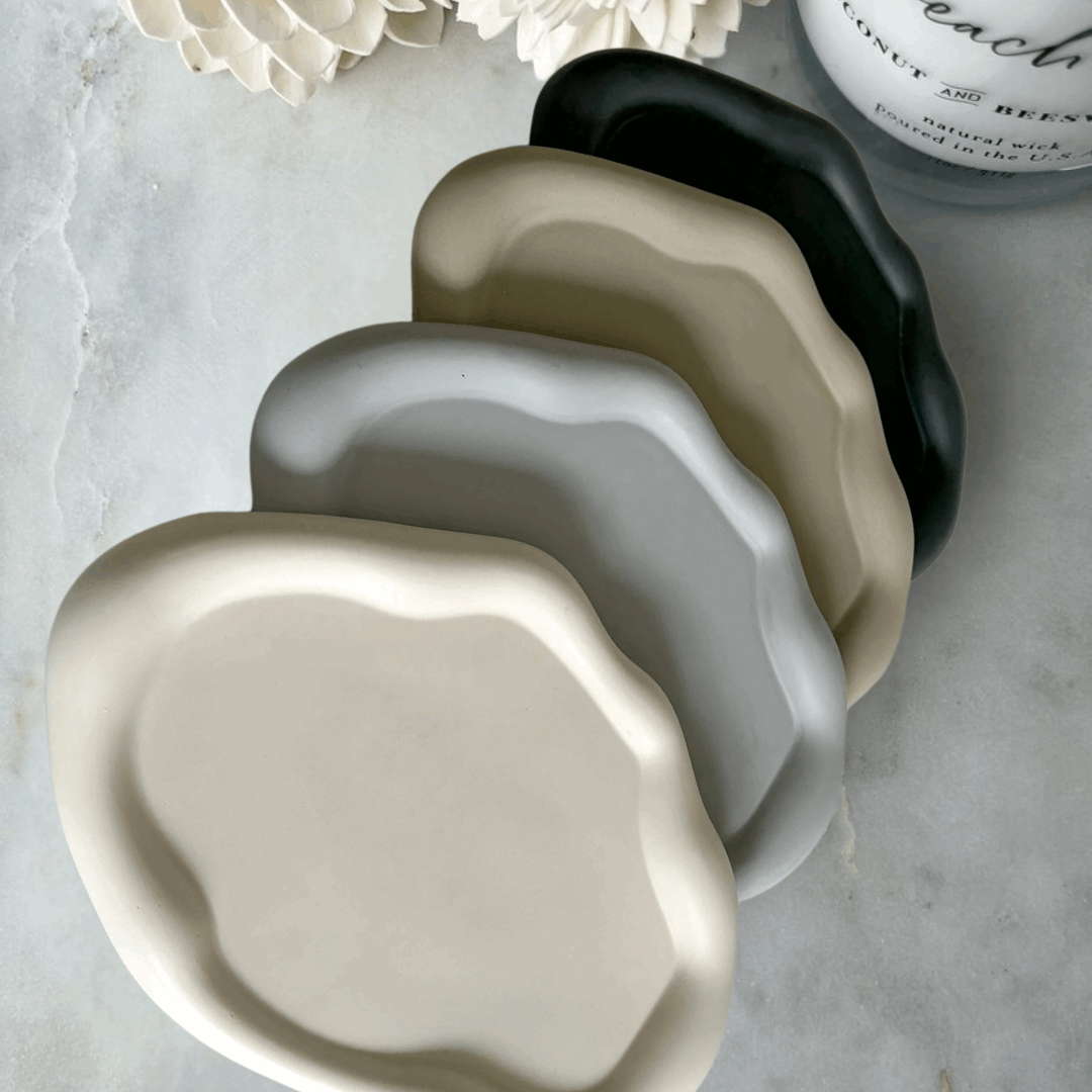 Handmade Cloud Tray Set | Minimalist Gypsum Decorative & Vanity Trays