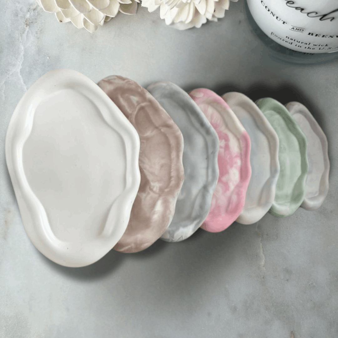 Handmade Cloud Tray Set | Minimalist Gypsum Decorative & Vanity Trays