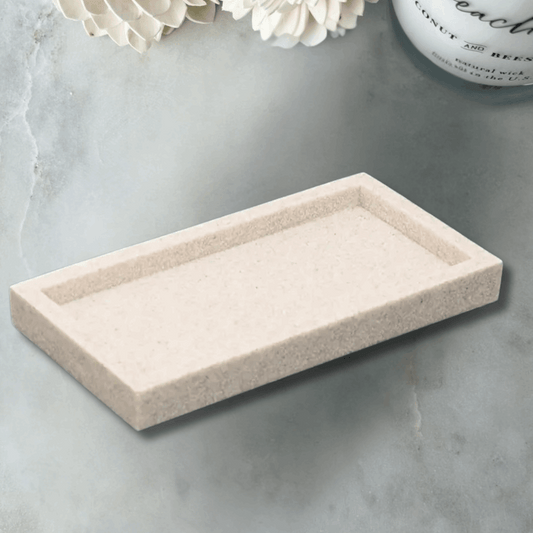 Minimalist Rectangular Gypsum Tray | Modern Decorative & Vanity Organizer