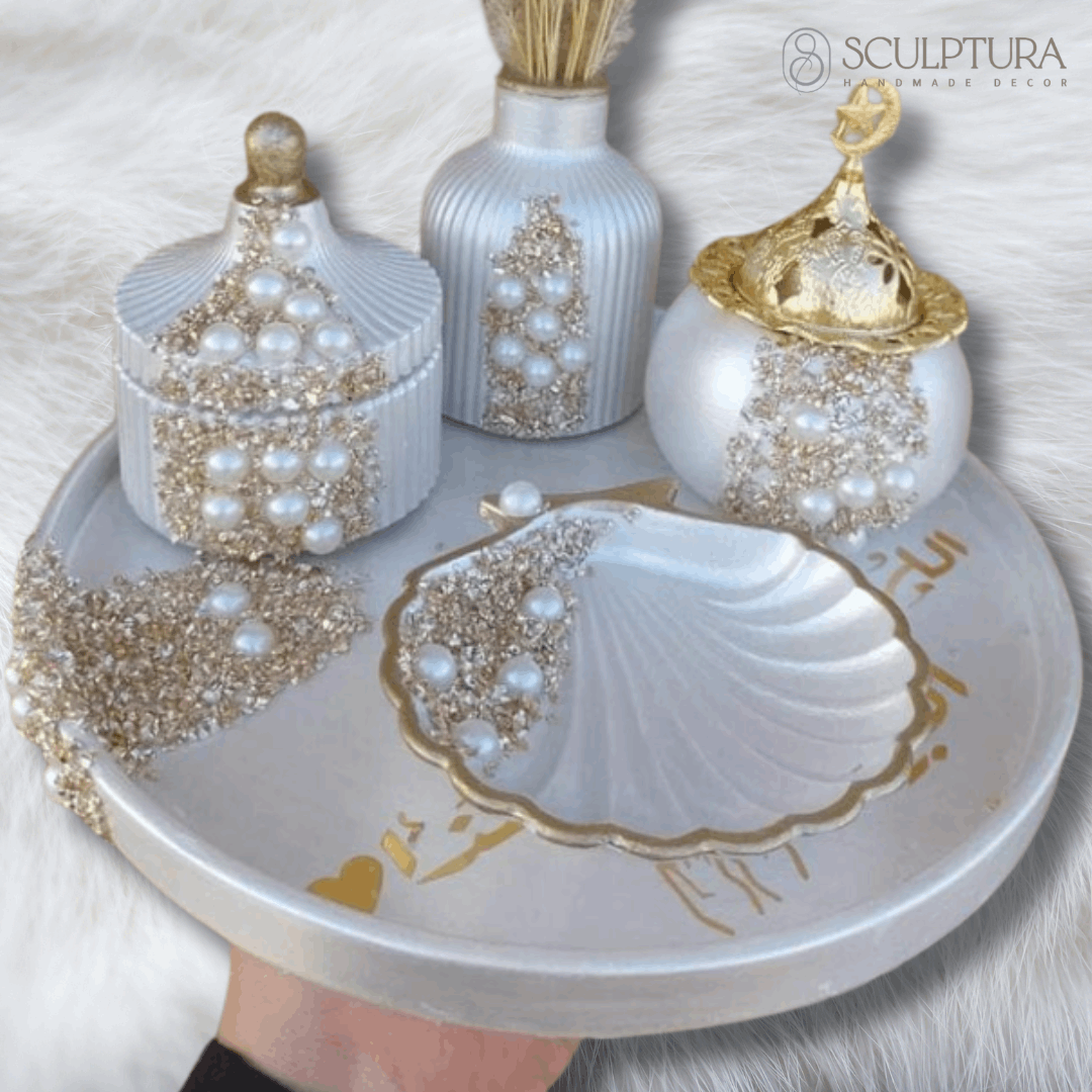 Luxury Handmade Gypsum Gift Set – Customized Decorative Jar & Vase Set