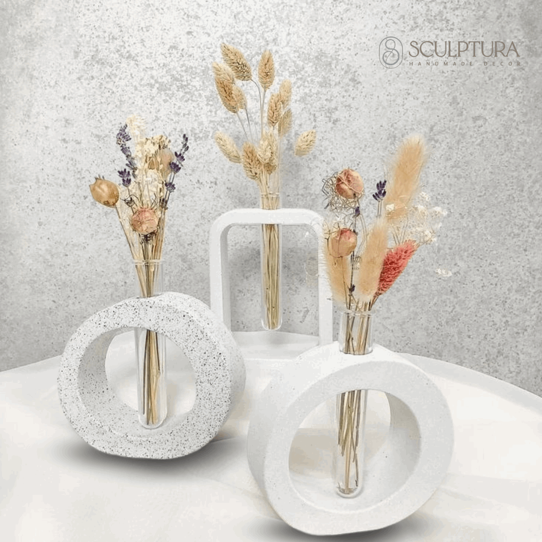 Modern Elegance – Handcrafted Gypsum Vases