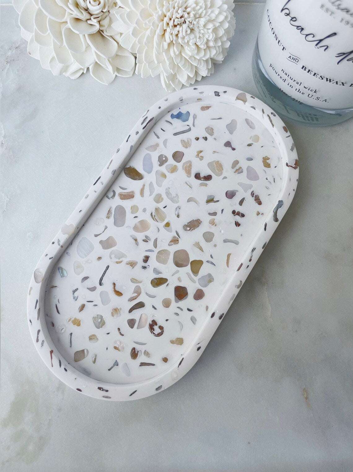 🌊 Seashell Terrazzo Trinket Dish | 🌿 Eco-Friendly Jewelry Holder 🛍️, unique gift for her