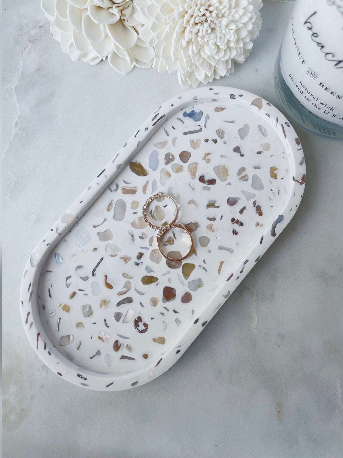 🌊 Seashell Terrazzo Trinket Dish | 🌿 Eco-Friendly Jewelry Holder 🛍️