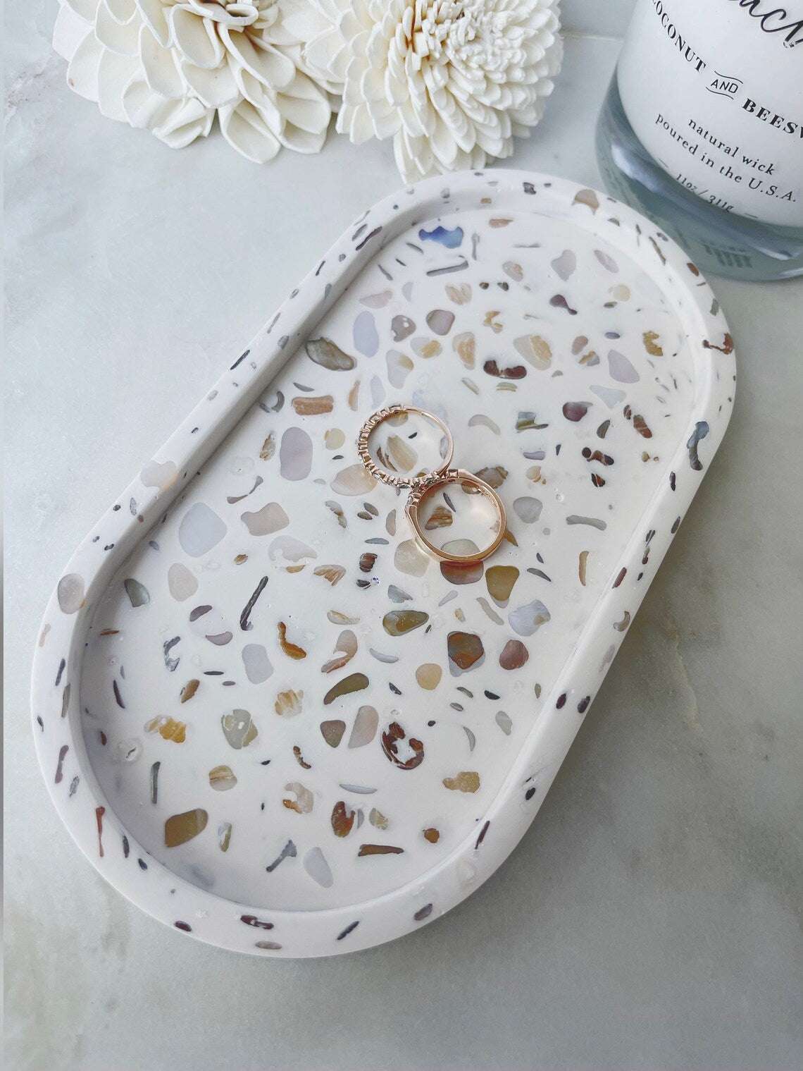 🌊 Seashell Terrazzo Trinket Dish | 🌿 Eco-Friendly Jewelry Holder 🛍️