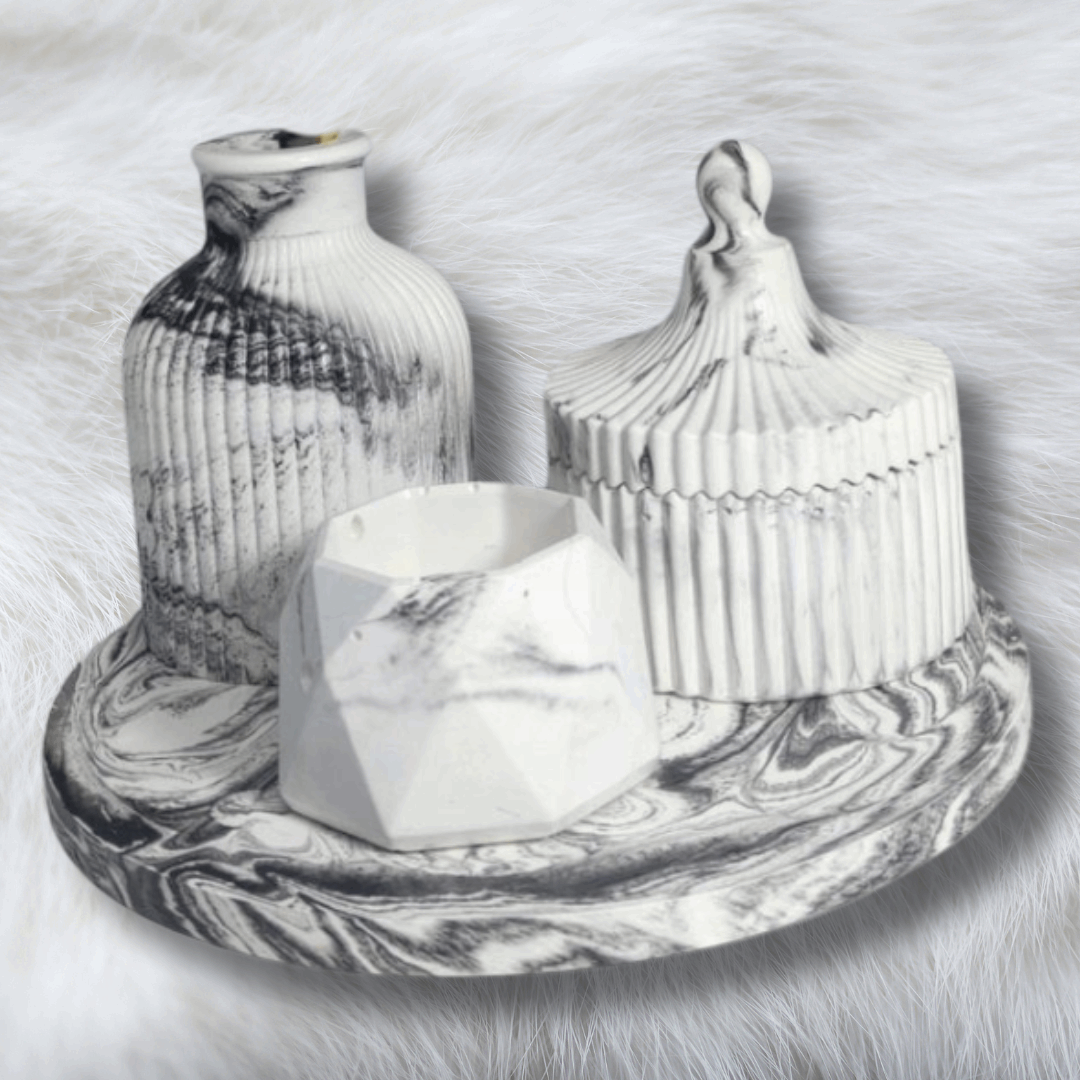 Luxury Handmade Gypsum Gift Set – Customized Decorative Jar & Vase Set