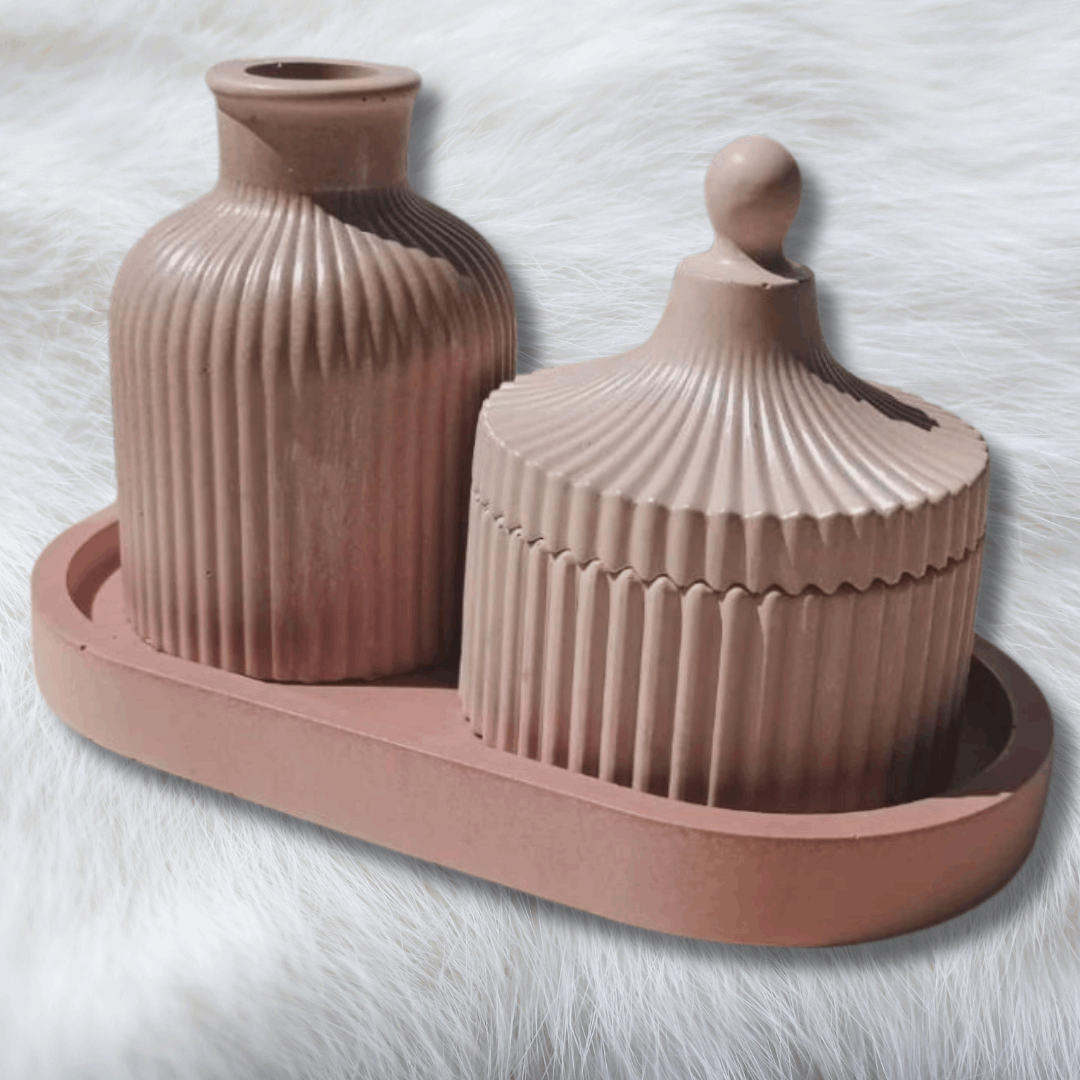 Luxury Handmade Gypsum Gift Set – Customized Decorative Jar & Vase Set